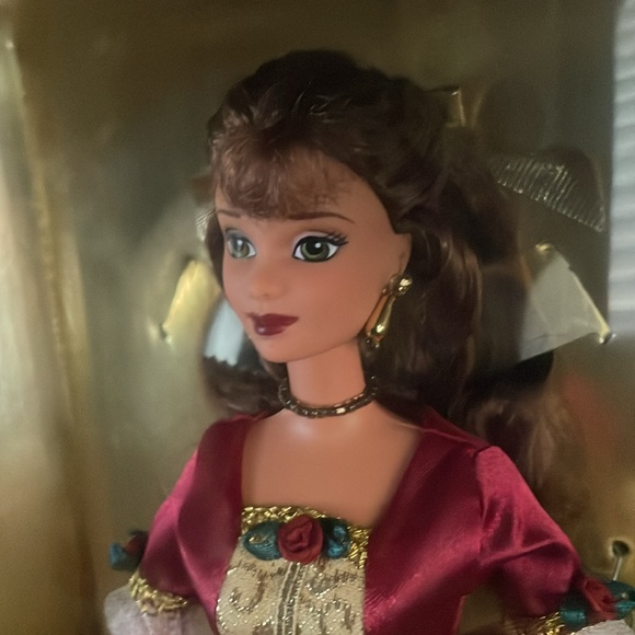 NEW Disney Belle Beauty & the Beast Christmas Barbie plus Ornament - Picture 4 of 13